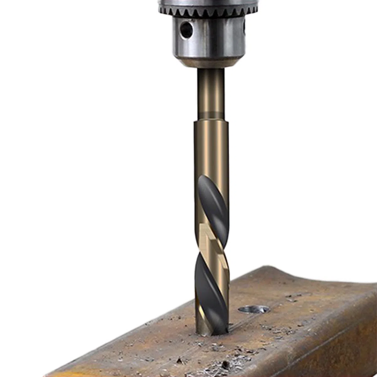Punta per trapano elicoidale con gambo ridotto da 14 mm con gambo rotondo da 10 mm per acciaio inossidabile, lega di alluminio, metallo, rame, plastica, legno, realizzata in acciaio ad alta