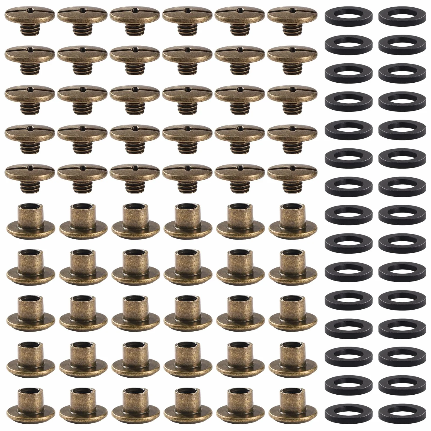 YIXISI 30 Set M5x4mm Chicago Screws Kit, Rivets Screws for Leather Bookbinding, Bronze