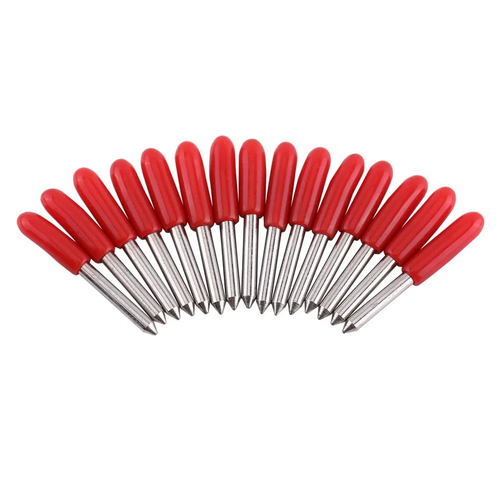 15 Pz 45 Gradi Roland Plotter Cutter Llame per Roland Plotter Cutter Lame Tappo Rosso Carburo di Cemento Roland GCC Taglio Lama