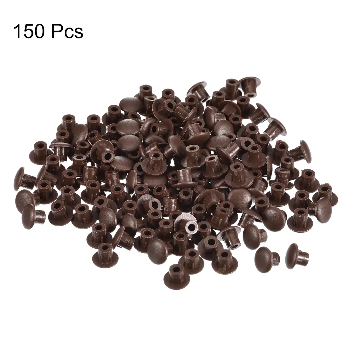 QUARKZMAN 150pz Tappi per Fori di Vite, 5mm(3/16") Dia Tappo Rotondi da Inserire a Pressione in Plastica Ripiani per Mobili Armadietti Credenze, Marrone Scuro