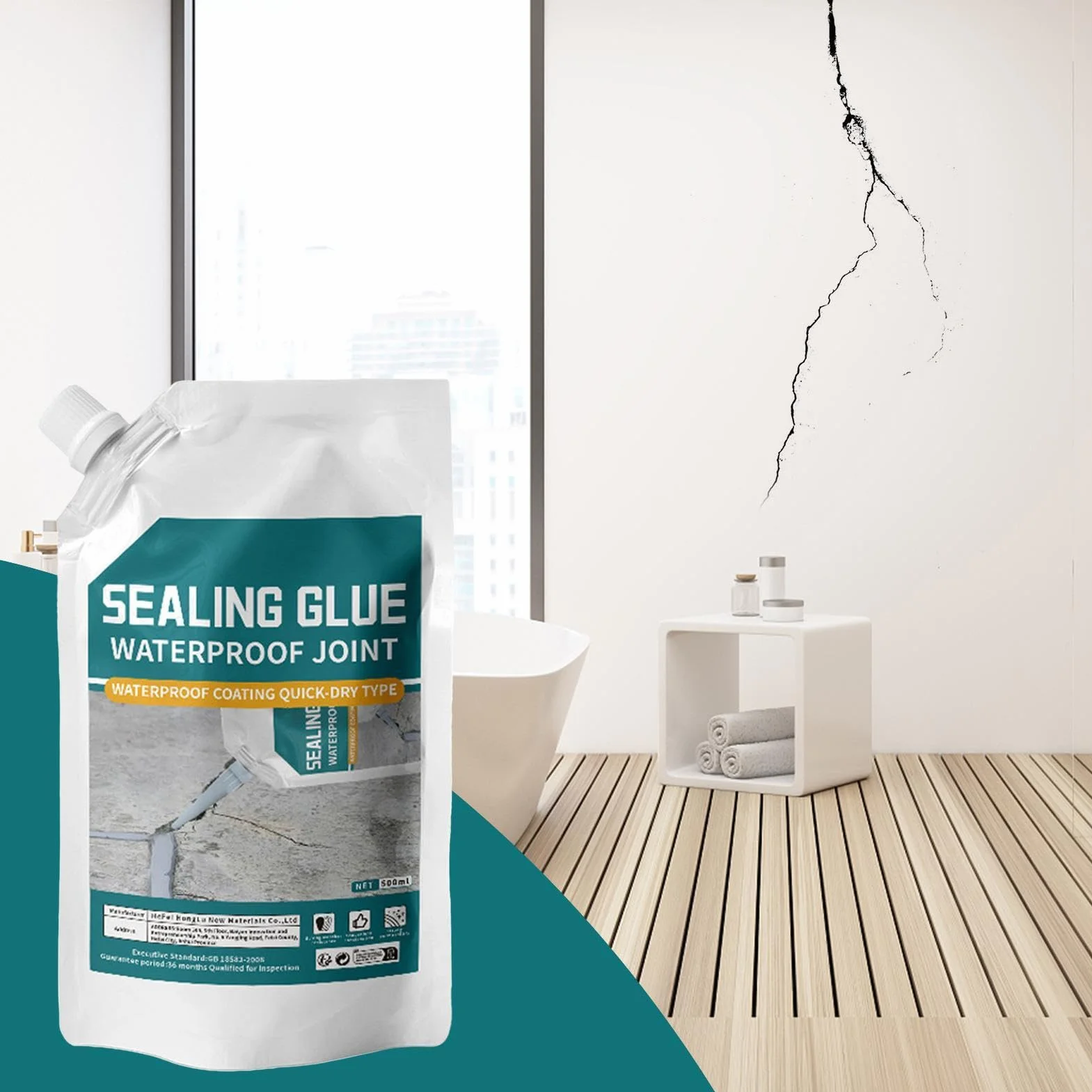 Riempitivo per Crepe Calcestruzzo 500ml, Stucco per Cemento e Muratura, Riparazione Lastre con Adesivo Forte, Sigillante Impermeabile e Antigelo per Esterni, Ideale per Tetti Pavimenti Davanzali
