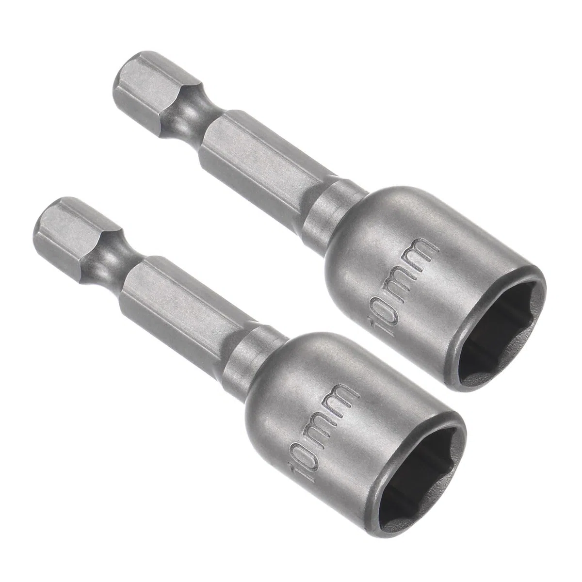 Punta Avvitatore Cambio Rapido, 10mm Metrico 48mm Lunghezza 1/4" Attacco, Punte Trapano Incastonatore Magnetica Codolo Cilindrico Cr-V - (Applicazioni: Riparazioni Auto) - 2Pz