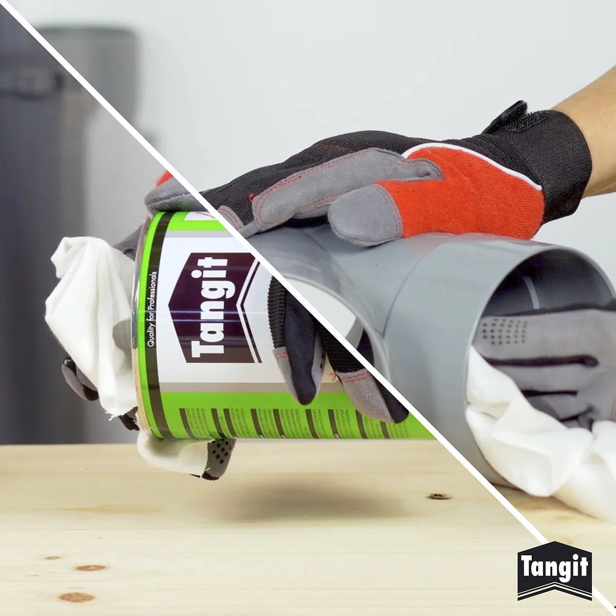 Tangit Adesivo speciale con pennello, Tangit PVC colla per assemblare tubi, Adesivo PVC per incollare tubature idrauliche e giunzioni, 1x250g latta con pennello