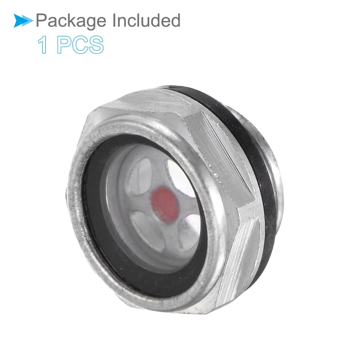 Vetro Livello Olio Compressore Aria, | Maschio M20x1.5mm | Finestra Vetro Indicatore Testa Esagonale Alluminio - (Applicazioni: Accessori Cambio), 1Pz