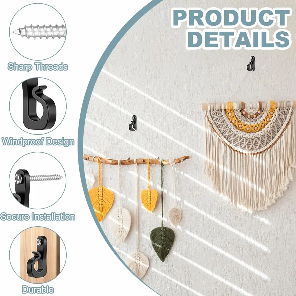 URAQT Ganci a vite, 55 Pezzi Ganci Avvitabili, Gancis Q-Hanger, Gancis a Vite per Interni ed Esterni, Gancis per Luci Natalizie con Vites, per luci di Natale,Campanelle,Catene Luminose