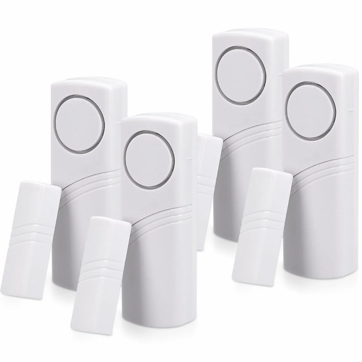 kwmobile Kit Allarme Casa Senza Fili con Sirena Esterna - Set di 4 Sensori Antifurto Casa Wireless - Sistema Allarme Porte e Finestre - Adatto a Porta Ingresso e Porte Interne