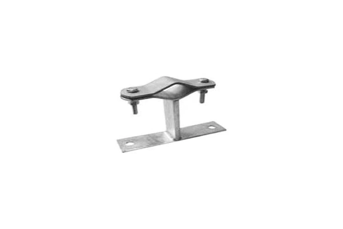 Zanca a muro staffa 5 cm per pali antenna con diametro da 25 a 60 mm in acciaio zincato a caldo