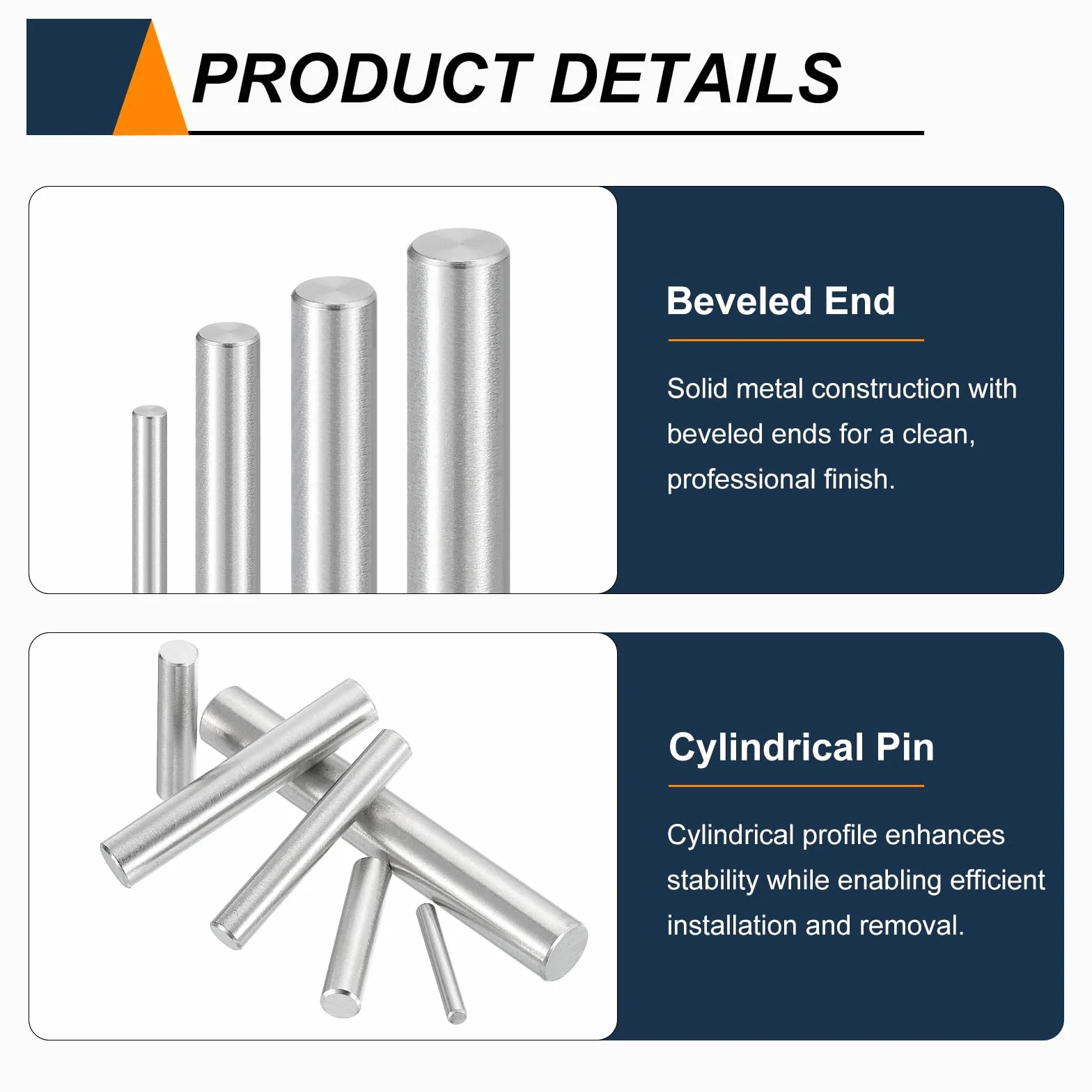 QUARKZMAN 50Pcs Spinotti Cilindrici M1(1mm) X 10mm Acciaio Inossidabile 304 Supporto Mensola Perno Asta Elementi Di Fissaggio Per Dispositivi Metallici, Argento