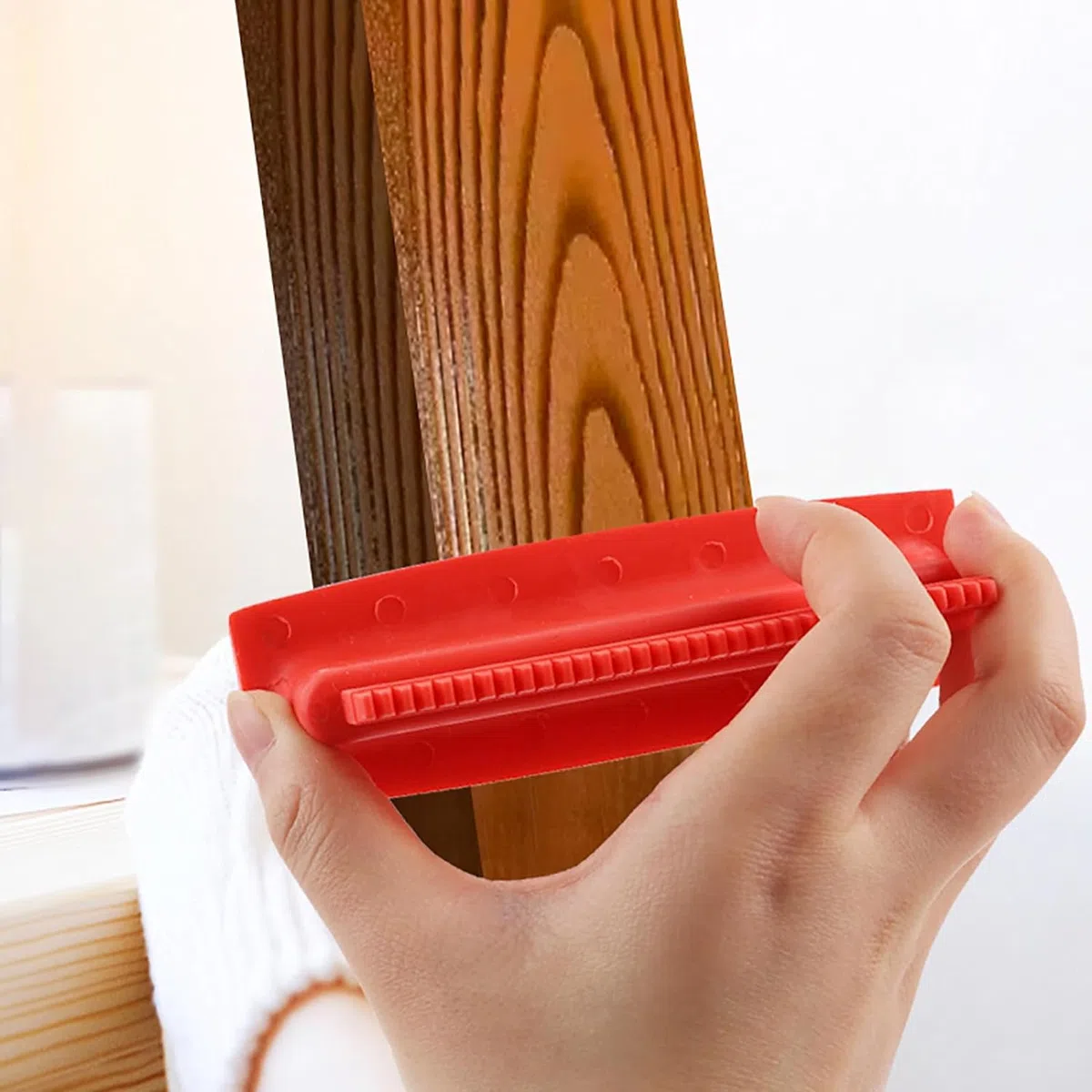 Attrezzo per venature del legno, attrezzo per pittura in gomma per decorazioni murali,rosso, (4 pezzi)