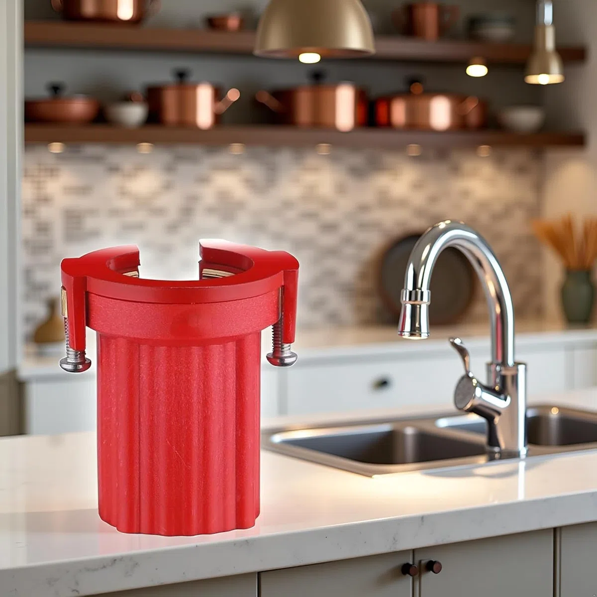 Dadi di fissaggio per rubinetto rosso, in plastica ABS, dadi di fissaggio per rubinetto da cucina, dado anti-allentamento, fissaggio per il fissaggio ai gambi del rubinetto da sotto il bancone