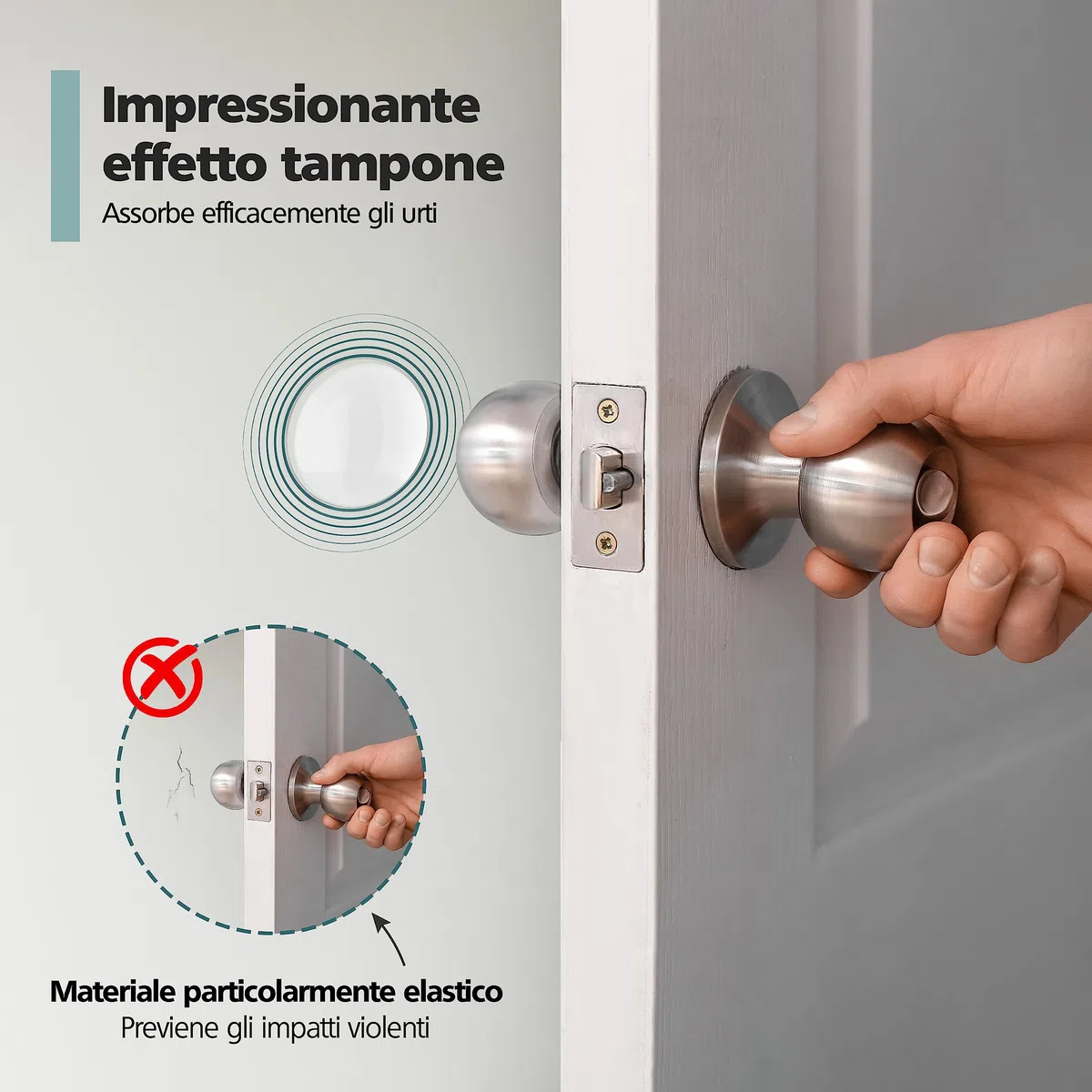 10 x Fermaporta 40 x 8 mm Trasparente - - Paracolpi autoadesivi per porte - - Paracolpi elastici per pareti - - Per proteggere pareti e mobili - - Paracolpi per la maniglia della porta