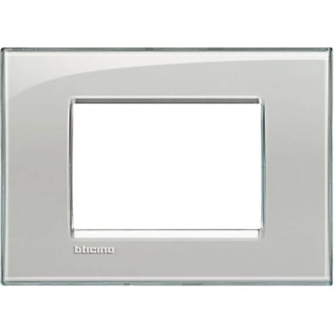 BTicino Livinglight Placca, 3 Moduli, Forma Rettangolare, Grigio (Ghiaccio)
