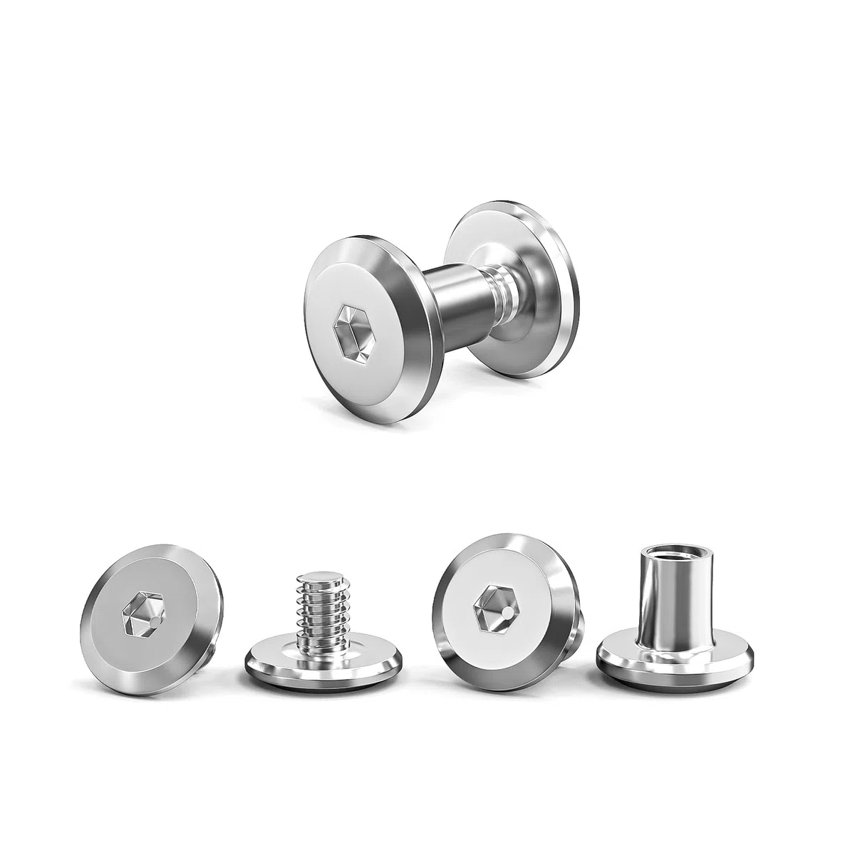 30 Viti M3x5 Raccordo per Mobili (30x Manica) in Acciaio Inox A2 V2A, Connettore per Armadio