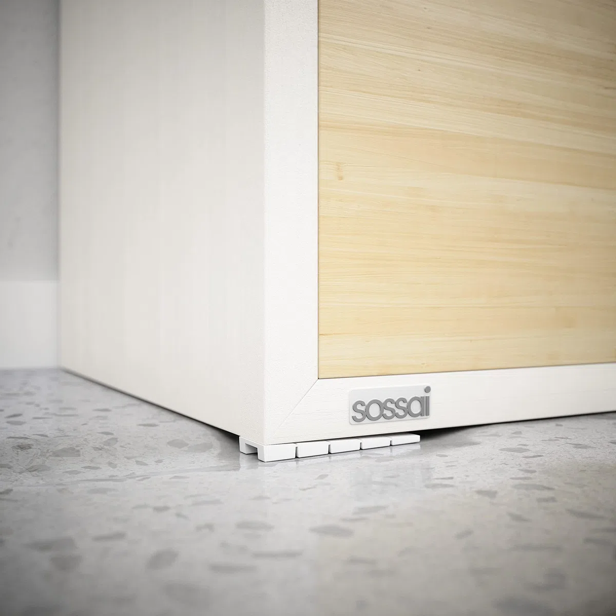 25 x sossai® Cunei per mobili/Cunei di arresto/Cunei di compensazione in plastica con punti di rottura teorici integrati | MKB-100 | Color : Bianco