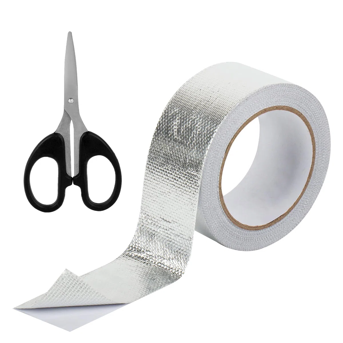 Nastro Adesivo in Alluminio, Nastro Alluminio Alte Temperature, 50 mm x 20 mNastro Termoresistente Rinforzato con fibra di vetro per isolamento di tubi flessibili, uso automobilistico