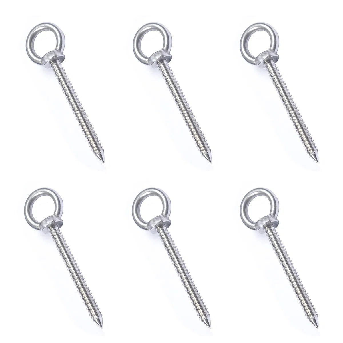 6 pezzi Ganci Ad Occhiello m10 Resistenti Da 14 Cm, Bulloni a Occhiello In Acciaio Inossidabile, Viti Ad Occhiello Autofilettanti, Robusto e Facile Da Installare, Per Yoga, Sdraio, Vaso
