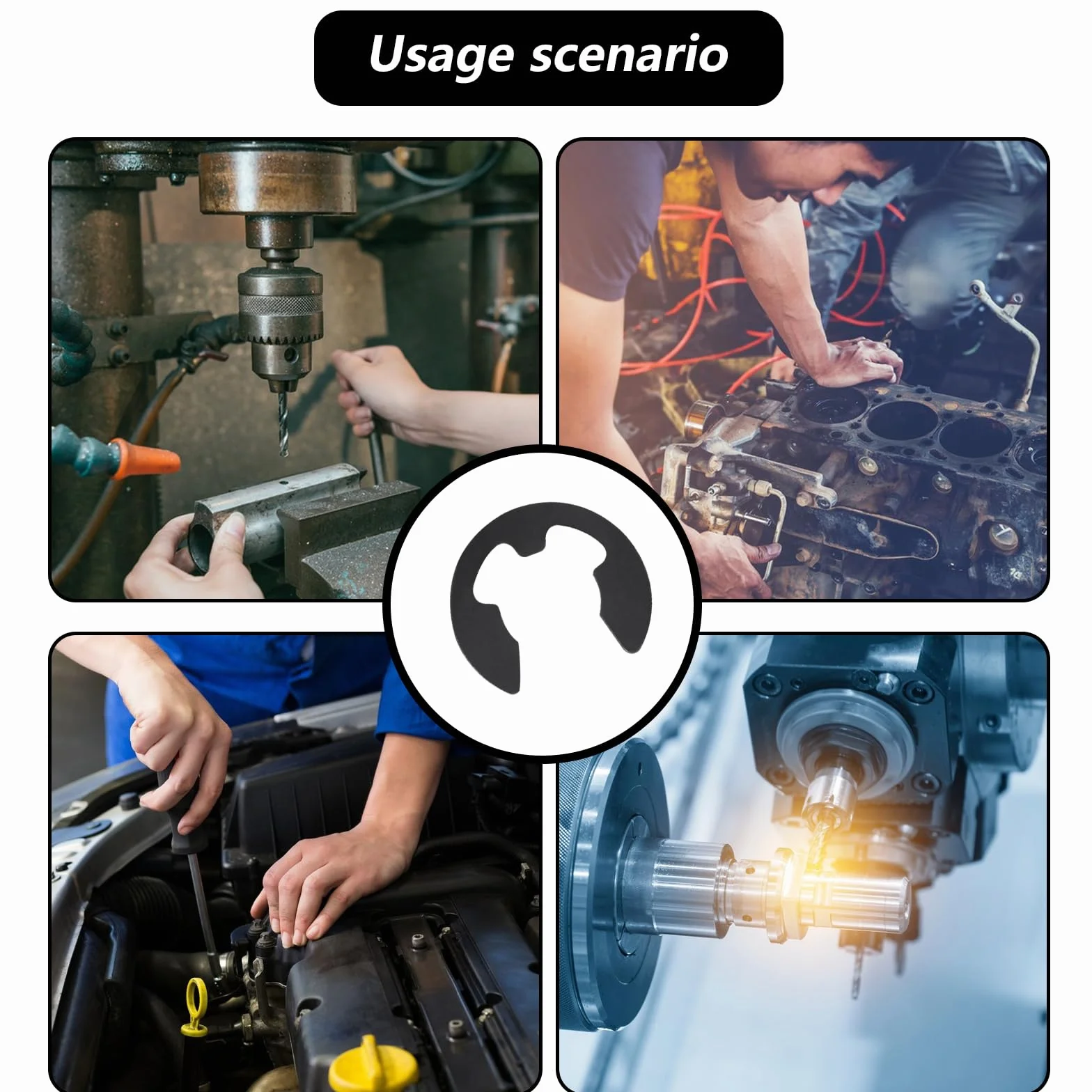 Set di 1000 Clip di Ritenzione E-Clip, Anello di Fissaggio Interno ed Esterno, Kit di Anelli a Scatto, Disponibili in 13 Dimensioni