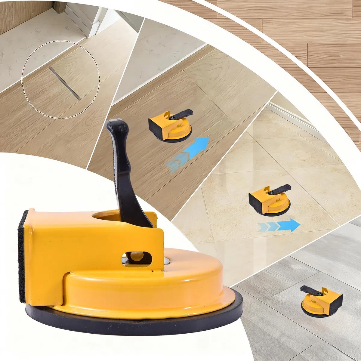 Attrezzo Ventosas Riparazione Fughe Pavimento, 11,8x11,8x5 Cm Regolabili FloorGap Fixer Tool, Strumento Per Riparazione Pavimenti Laminati E Legno, Per Battiscopa Fissaggio Soggiorno Cucina