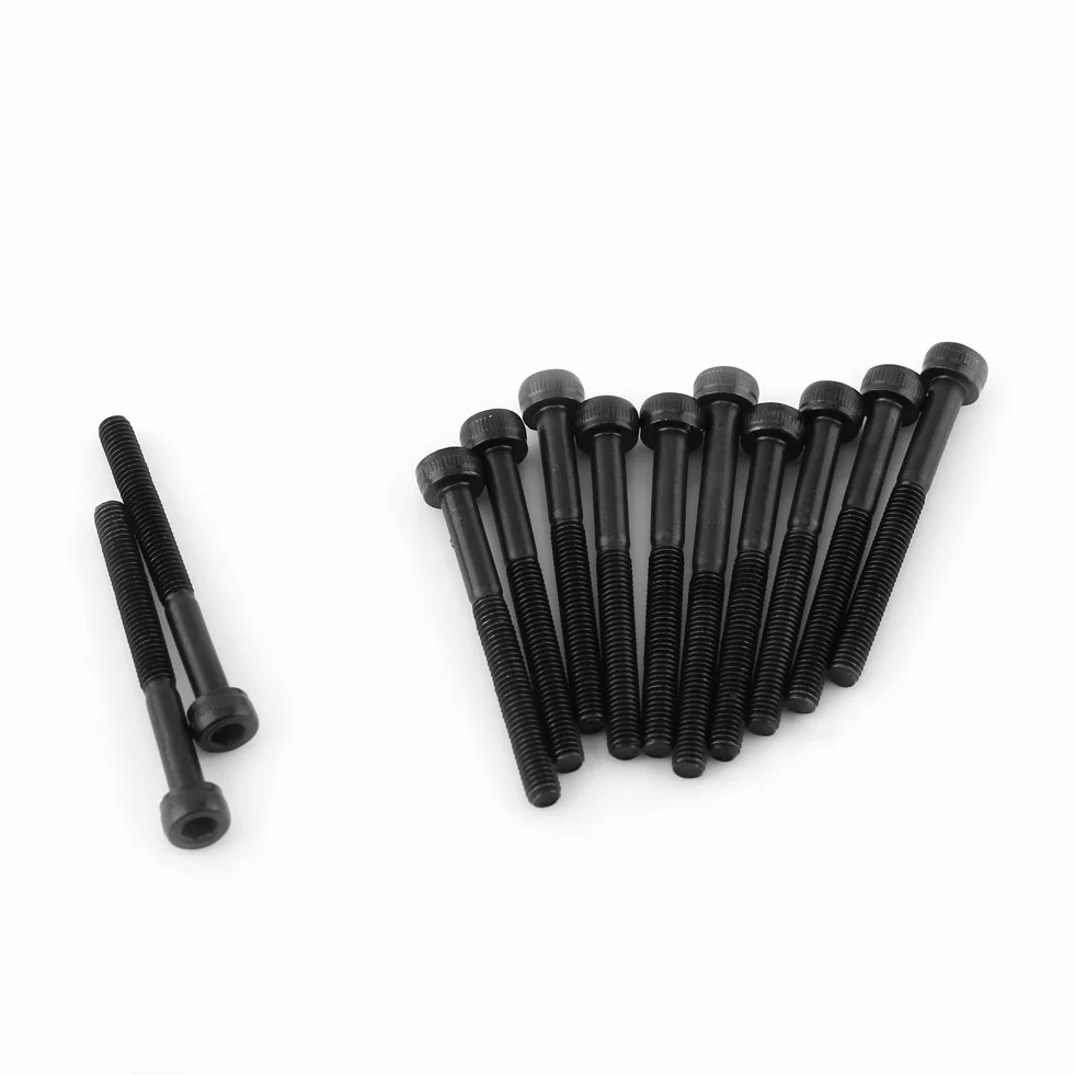M3 Viti a Testa Cilindrica Esagonale Set 12,9 Acciaio al Carbonio DIN912 4-50mm, Filettatura Completa, Finitura Semplice(M3*30mm(parzialmente filettata)-24Pz / Set)