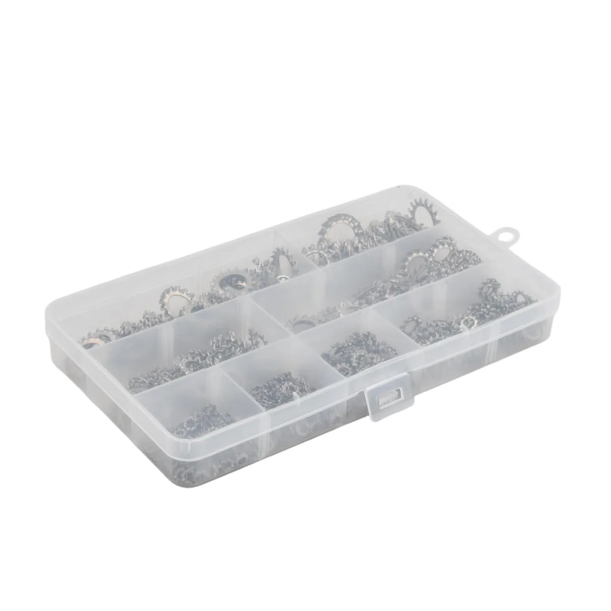 555 Pezzi Rondelle di Sicurezza Dentate Esterne in Acciaio Inox 304 – Rondelle Anti-Vibrazione, Bloccaggio Denti a Stella Assortimento Kit Assortito 8 Misure per Fai Te, Automotive ed Edilizia