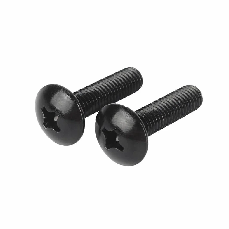 Croce Bulloni a testa tonda Acciaio inossidabile 304 Nero Zinco Fungo Bulloni testa tonda piatta Pan Viti Machine Elementi di fissaggio M5 x 20mm 20 Pcs