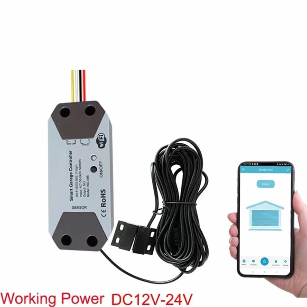 Modulo intelligente per porta garage TUYA 12-24V sensore magnetico monitoraggio
