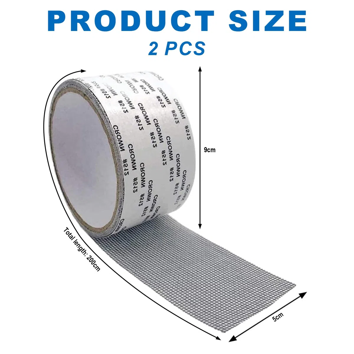 Nastri di Riparazione per finestre con Schermo, 2 Rotoli di Nastro Adesivo per Riparazione zanzariere 5 cm x 2 m - Set di Riparazione zanzariere ad Alta adesività per Fori