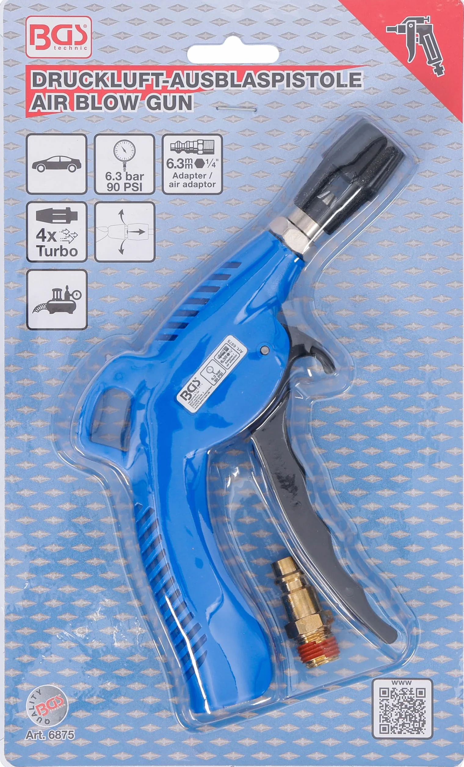BGS 6875 | Pistola pneumatica per soffiaggio | con ugello "venturi"