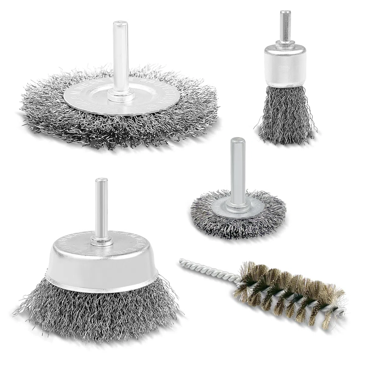 Tekenewbse 5 Pezzi Spazzole Metalliche per Trapano, Spazzola di Ferro con Codolo da 1/4 di, Metallica Acciaio Lucidatura Pulito per la Rimozione di Ruggine/Corrosione/Vernice