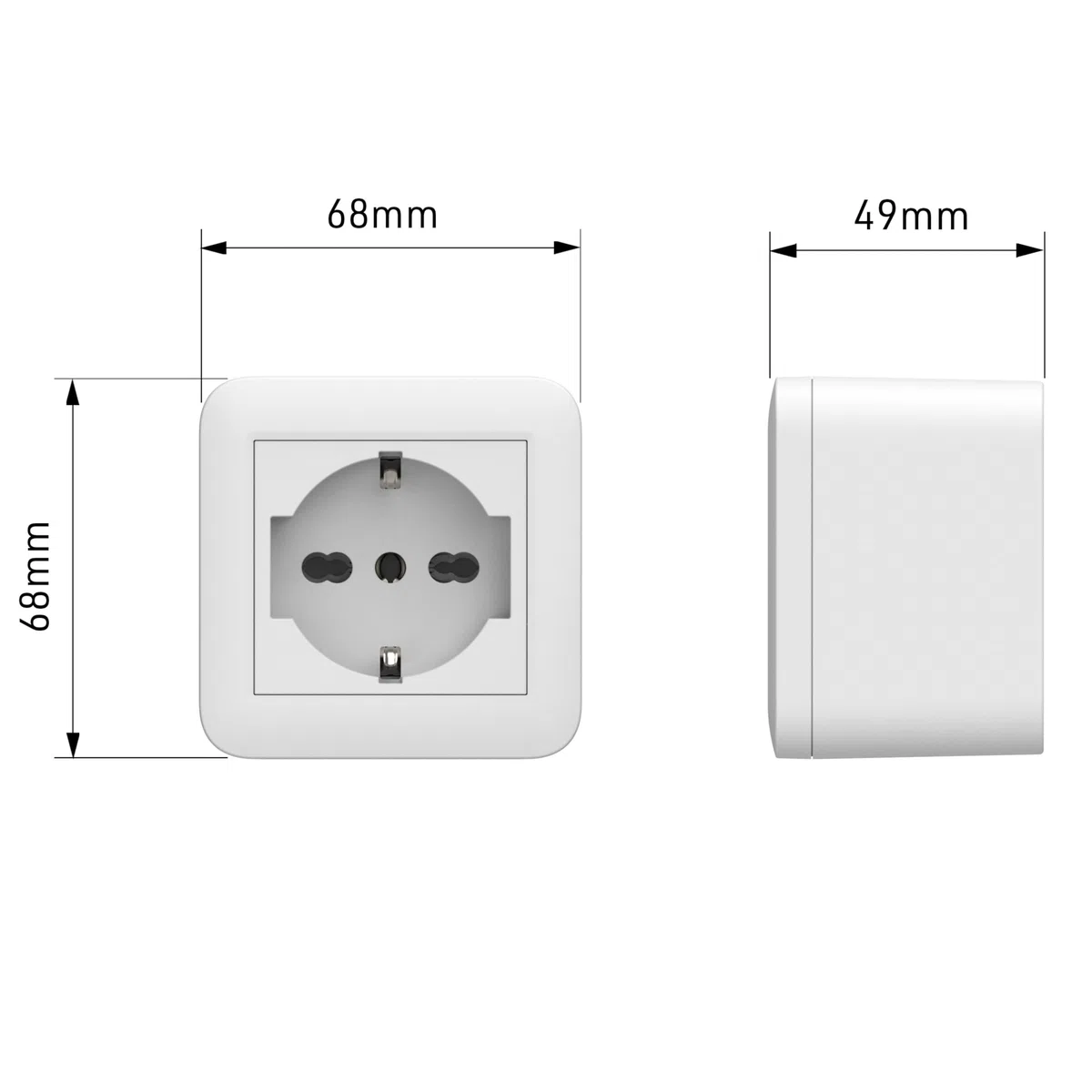 Electraline 60472 Contenitore da superficie FIXA con presa P40 (Schuko+10/16A), Bianco, IP40, compatibile per installazione con tubo rigido e canalina