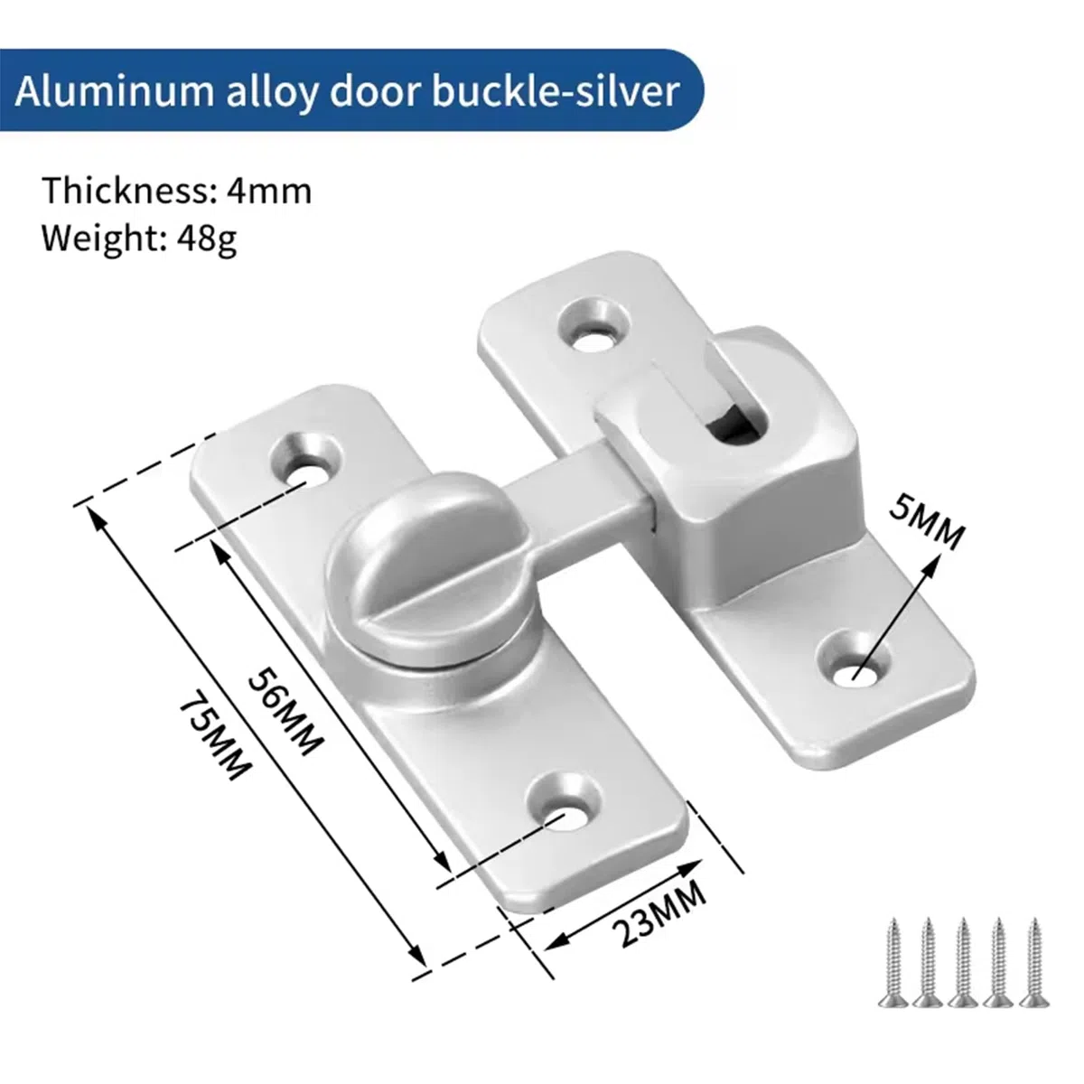 2 chiavistelli per porta in acciaio inox, con 8 viti, serratura a chiavistello, serratura a 90/180 gradi, serratura scorrevole con fibbia a chiavistello, per porte, finestre, armadi