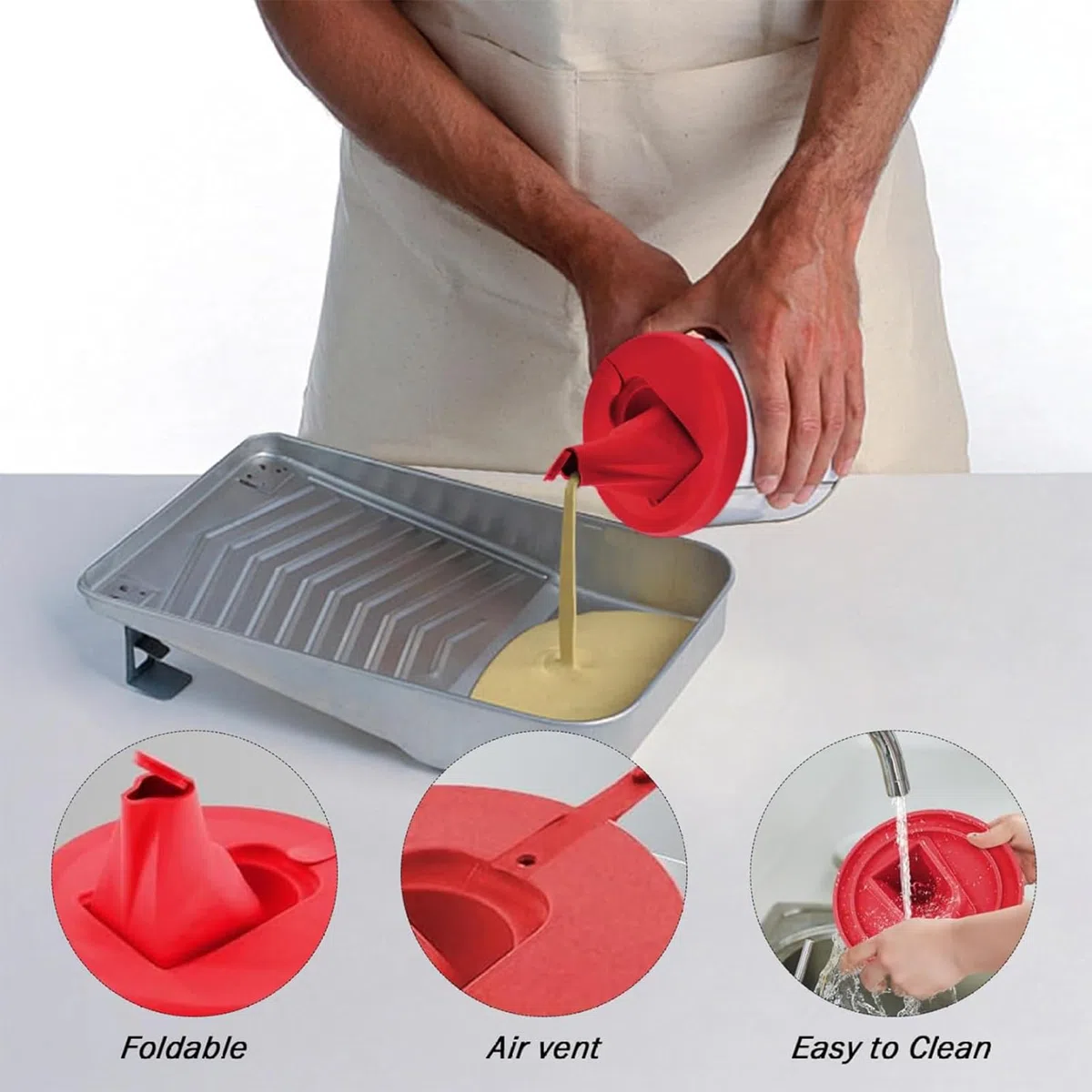 Coperchio versatore per barattolo di vernice – Beccuccio a prova di perdite, strumento a flusso controllato, accessorio antispruzzi, dispositivo di versamento facile con design pieghevole | Coperchio