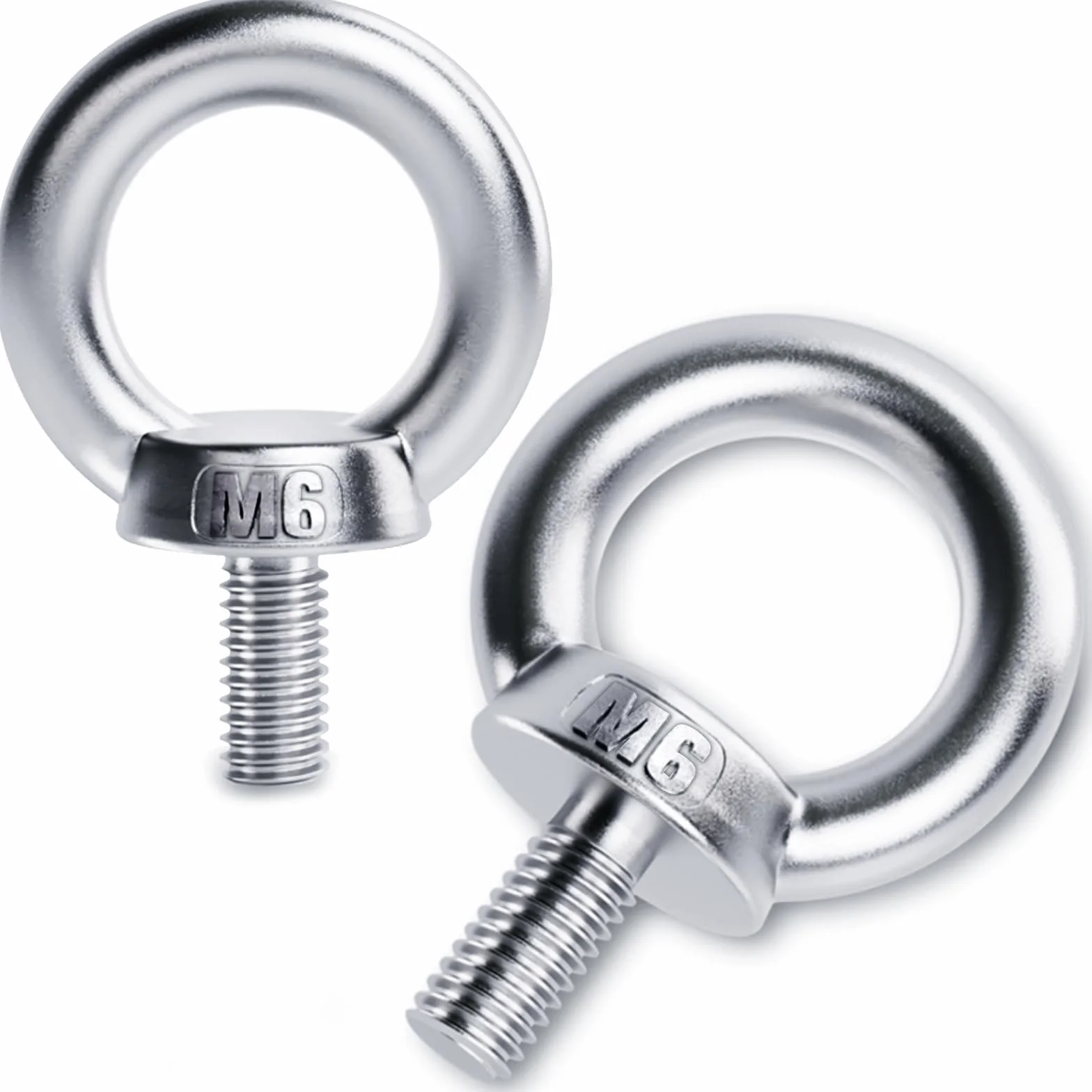 Vite ad anello M6, 6 pezzi viti ad occhiello, in acciaio inox 304, vite ad anello con filettatura, vite ad anello in acciaio inox per tecniche di fissaggio e vari dispositivi di sollevamento