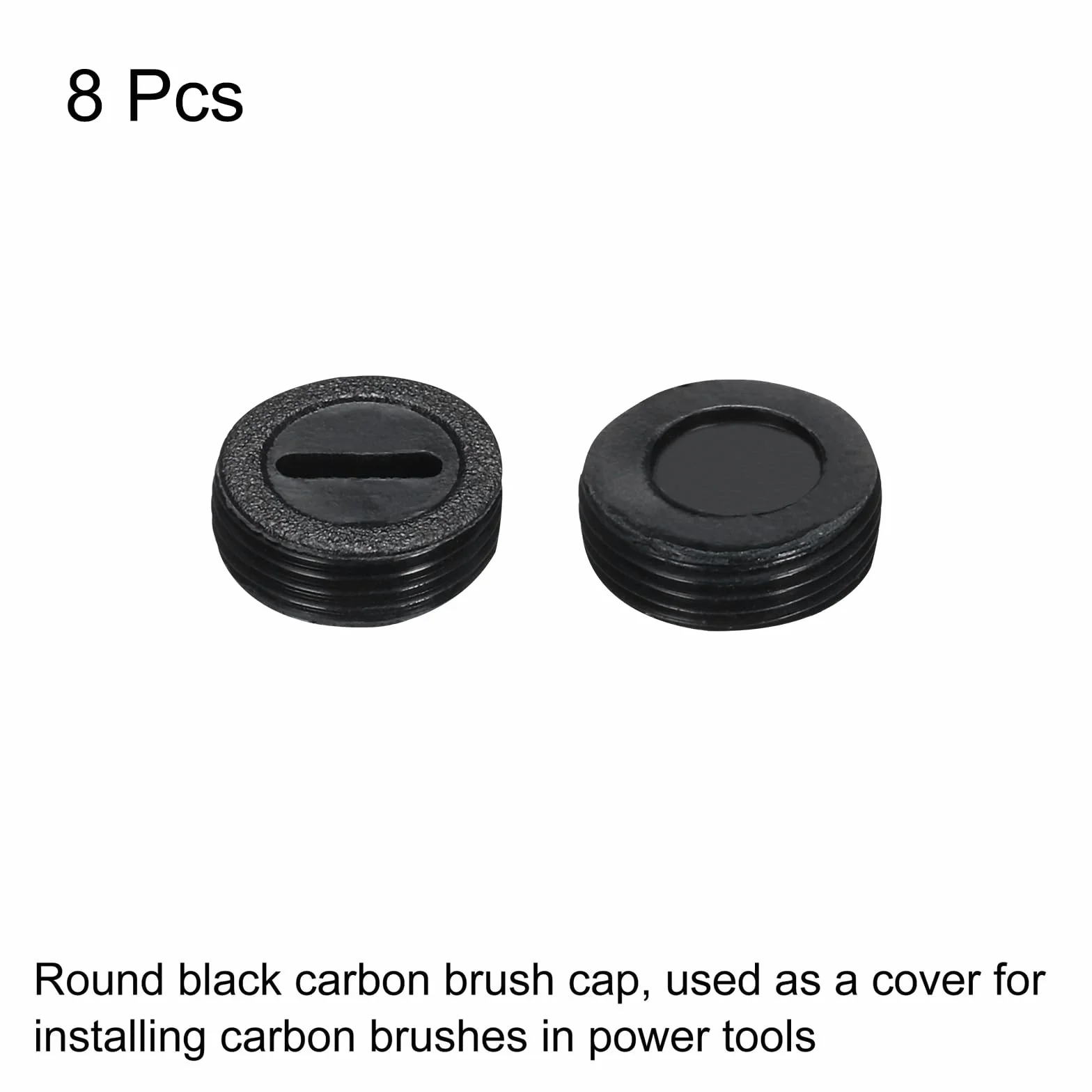 QUARKZMAN Tappo Portaspazzole in Carbone Copertura Plastica per Spazzola Elettrica del Motore Filo Nero Diametro Esterno 14mm/0,55" Altezza 5mm/0,2", 8pz