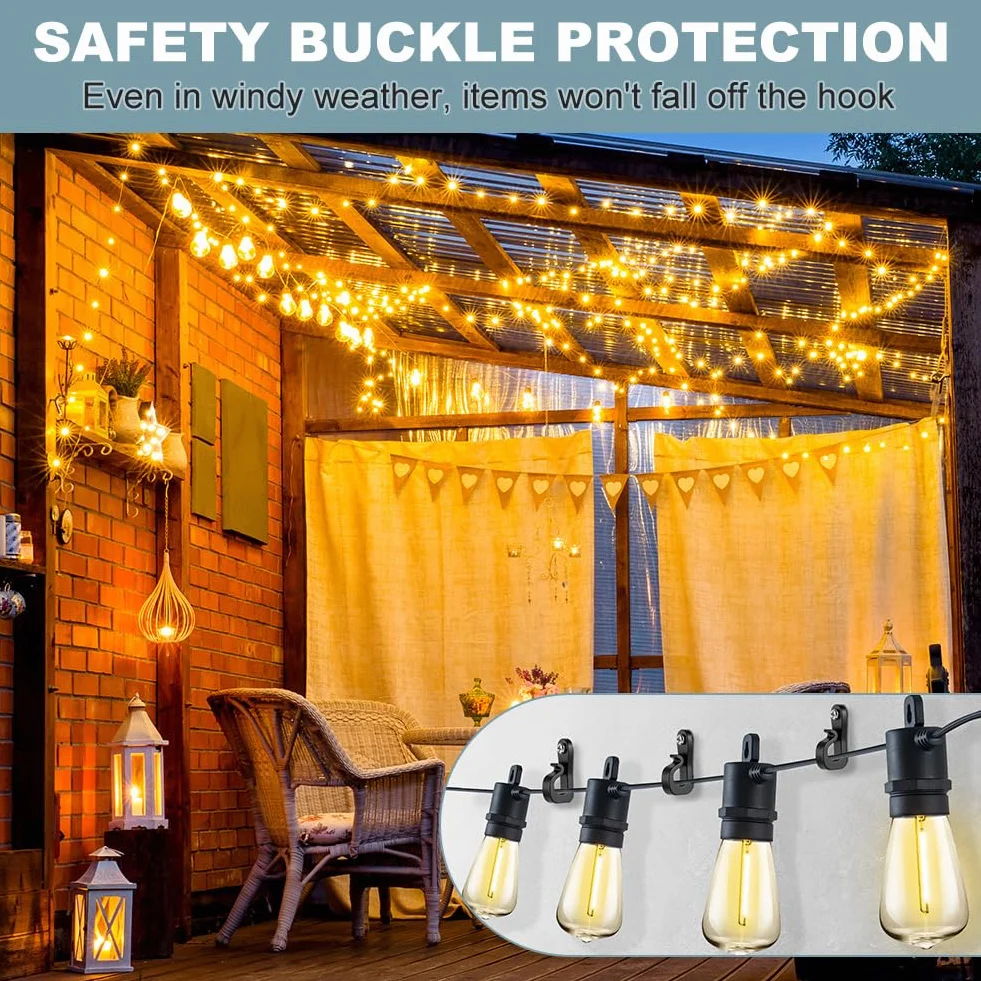 URAQT Ganci a vite, 55 Pezzi Ganci Avvitabili, Gancis Q-Hanger, Gancis a Vite per Interni ed Esterni, Gancis per Luci Natalizie con Vites, per luci di Natale,Campanelle,Catene Luminose