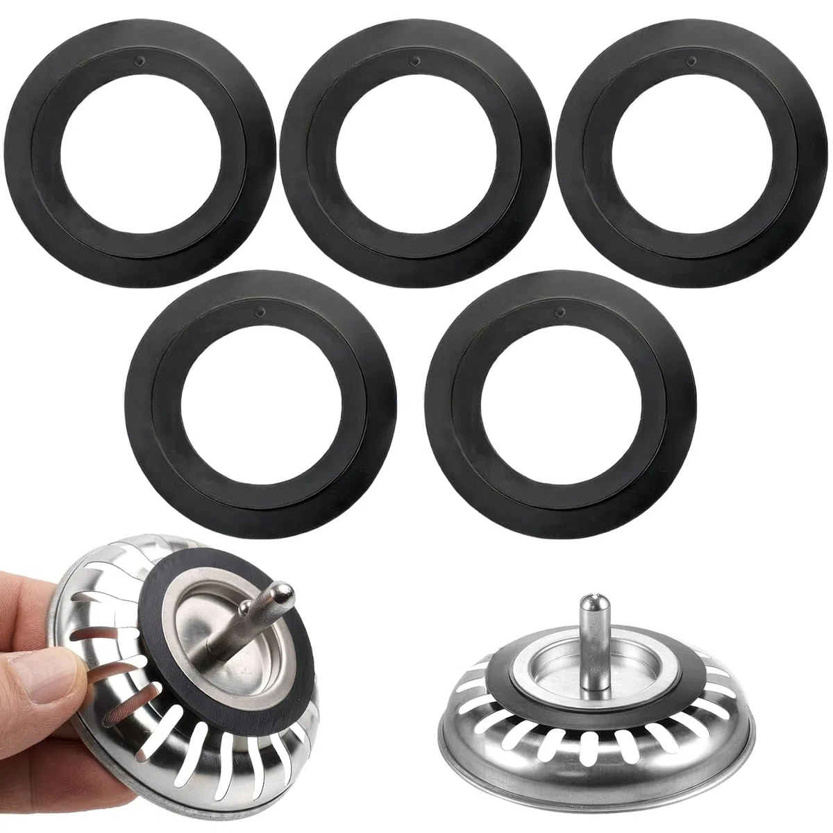 5 Pezzi Franke Sink Plug Guarnizione in Gomma O-Ring Rondelle Guarnizione Blanco Sink Plug Guarnizione di Scarico per cestello Filtro 78 79 80 82 83 mm Bagno Cucina Lavanderia Lavello Scarico