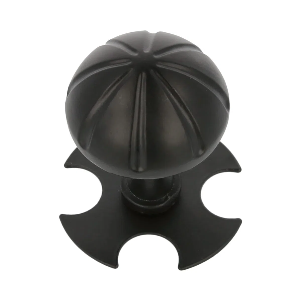 Amig - Pomello | Fisso e con rosetta | Ø 55 mm | Finitura semplice ed elegante | Ideale per tutti i tipi di porte interne | Piastra in acciaio e pomello in Zama nero
