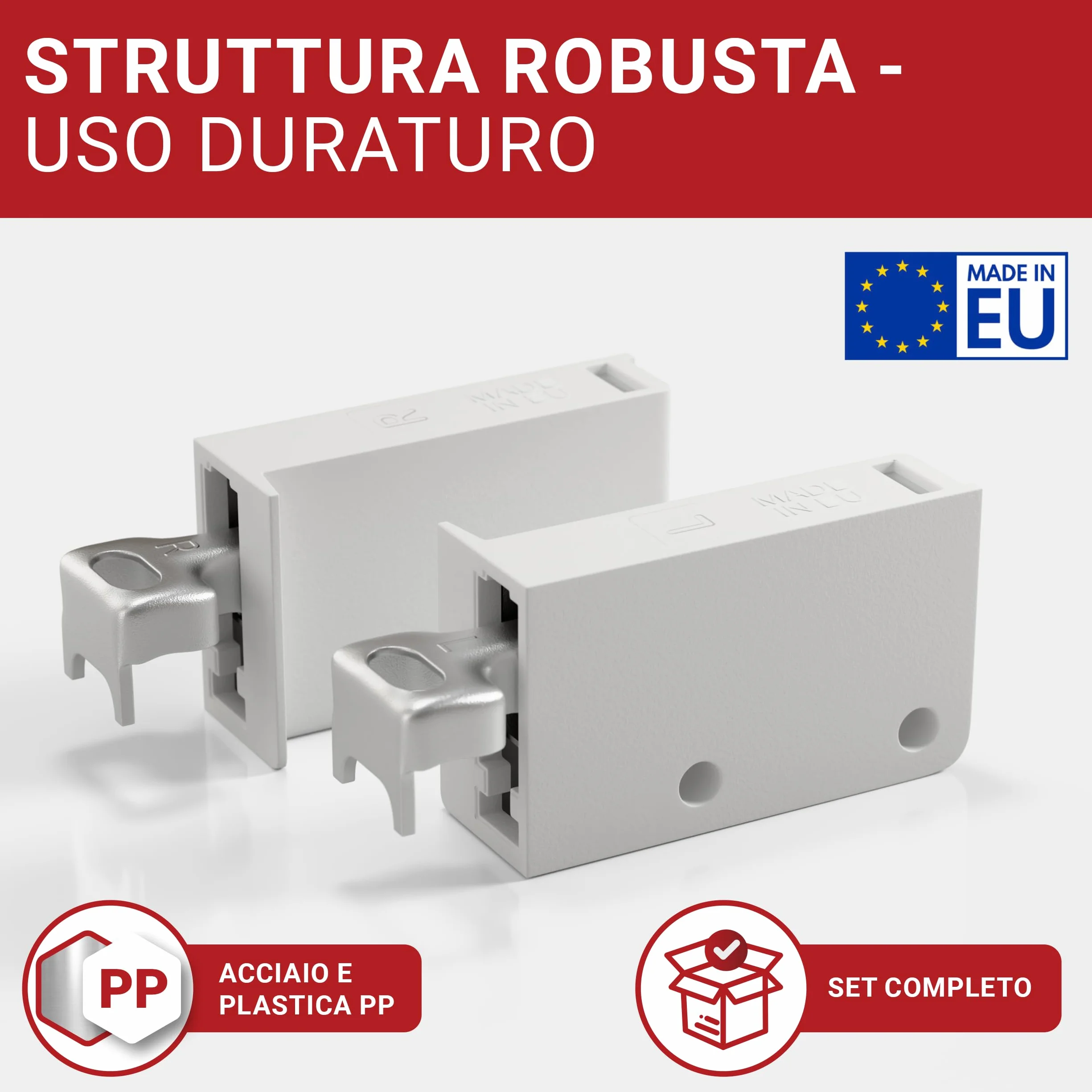 LouMaxx Set di ganci per armadio da cucina e pensili da cucina, con portata di 60 kg, con sistema di scaffali, guide da parete e materiale di montaggio – Made in EU