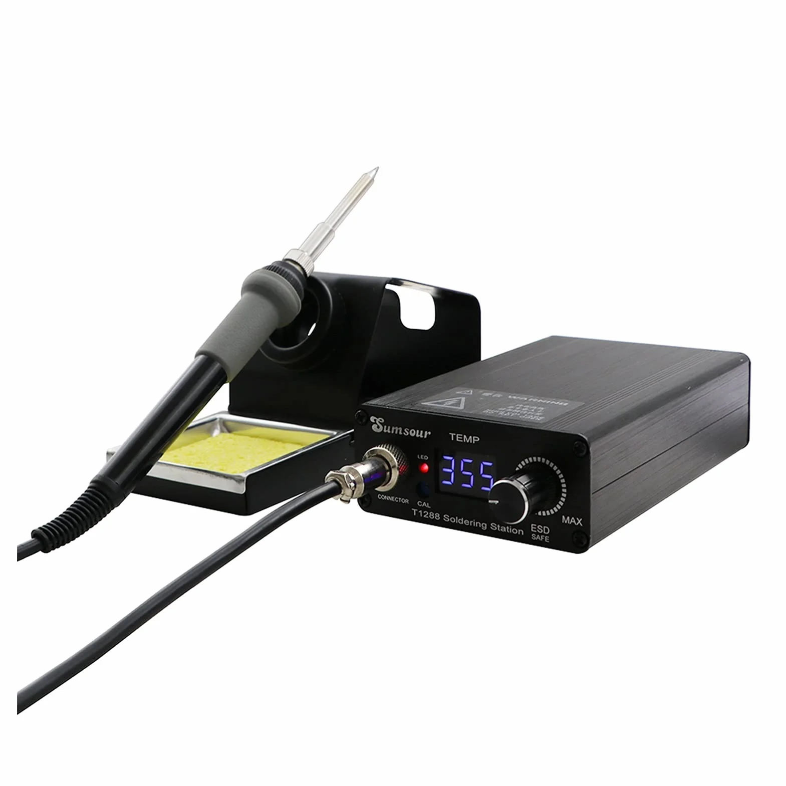 Stazione Saldante, T12 ferro di saldatura elettrica Digital Station regolabile Temperatura FAI DA TE Portatile BGA. Rilavorazione Stazione dissaldatura(T1288D)