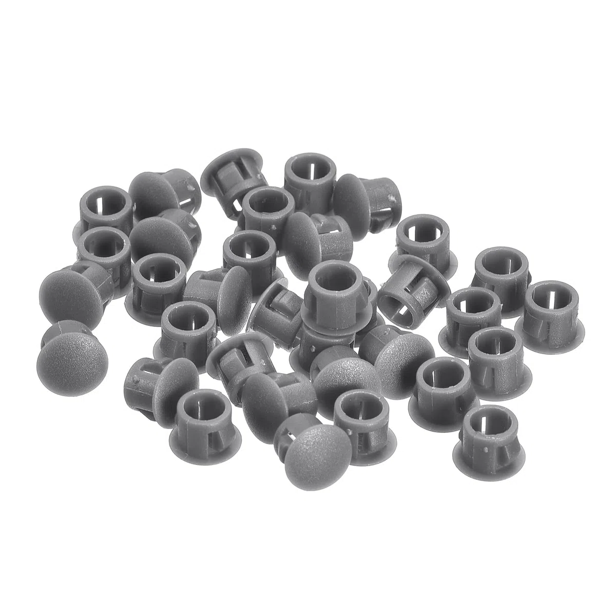 QUARKZMAN Tappi per Fori in Plastica 8mm (5/16"), 36pz Tappo di Copertura in Plastica Tipo a Incasso, Tappi di Chiusura Rotondi per Mobili, Inserti per Estremità Pannelli, Grigi