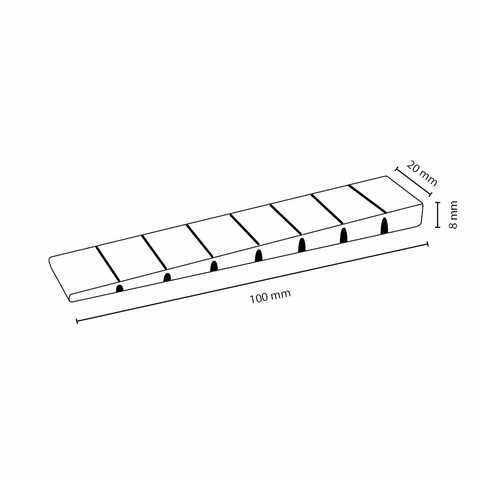 25 x sossai® Cunei per mobili/Cunei di arresto/Cunei di compensazione in plastica con punti di rottura teorici integrati | MKB-100 | Color : Bianco