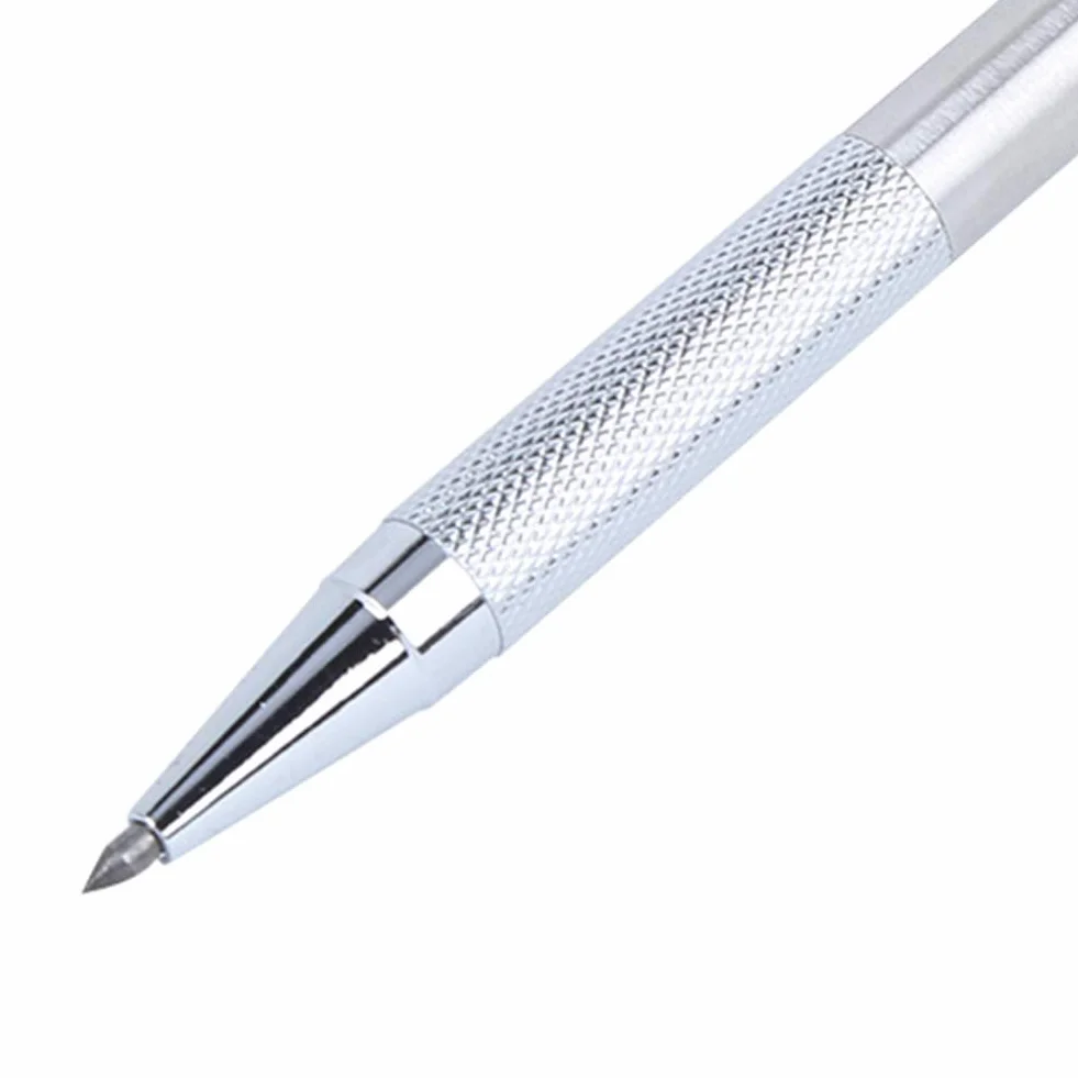 Scriber, Scribing Pen Ceramic Marker Engraver for Metal Glass Cutting Tool, Tungsten Steel Tip Golden Silver (Silver)