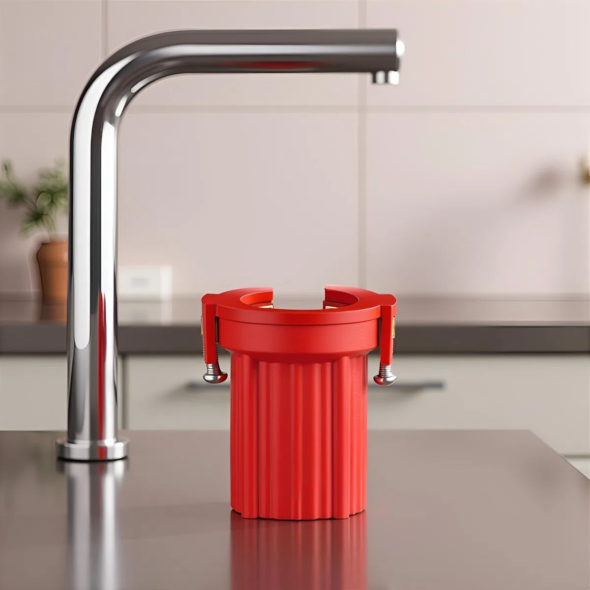 Dadi di fissaggio per rubinetto rosso, in plastica ABS, dadi di fissaggio per rubinetto da cucina, dado anti-allentamento, fissaggio per il fissaggio ai gambi del rubinetto da sotto il bancone