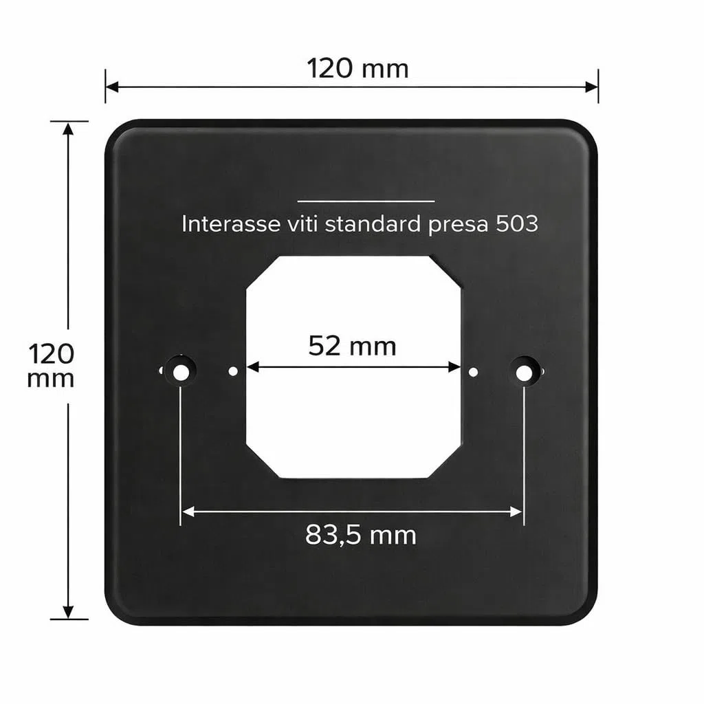 Adattatore da Scatola 503 a 502 per Termostati Smart – Placca di Conversione con Viti Incluse – Colore Nero