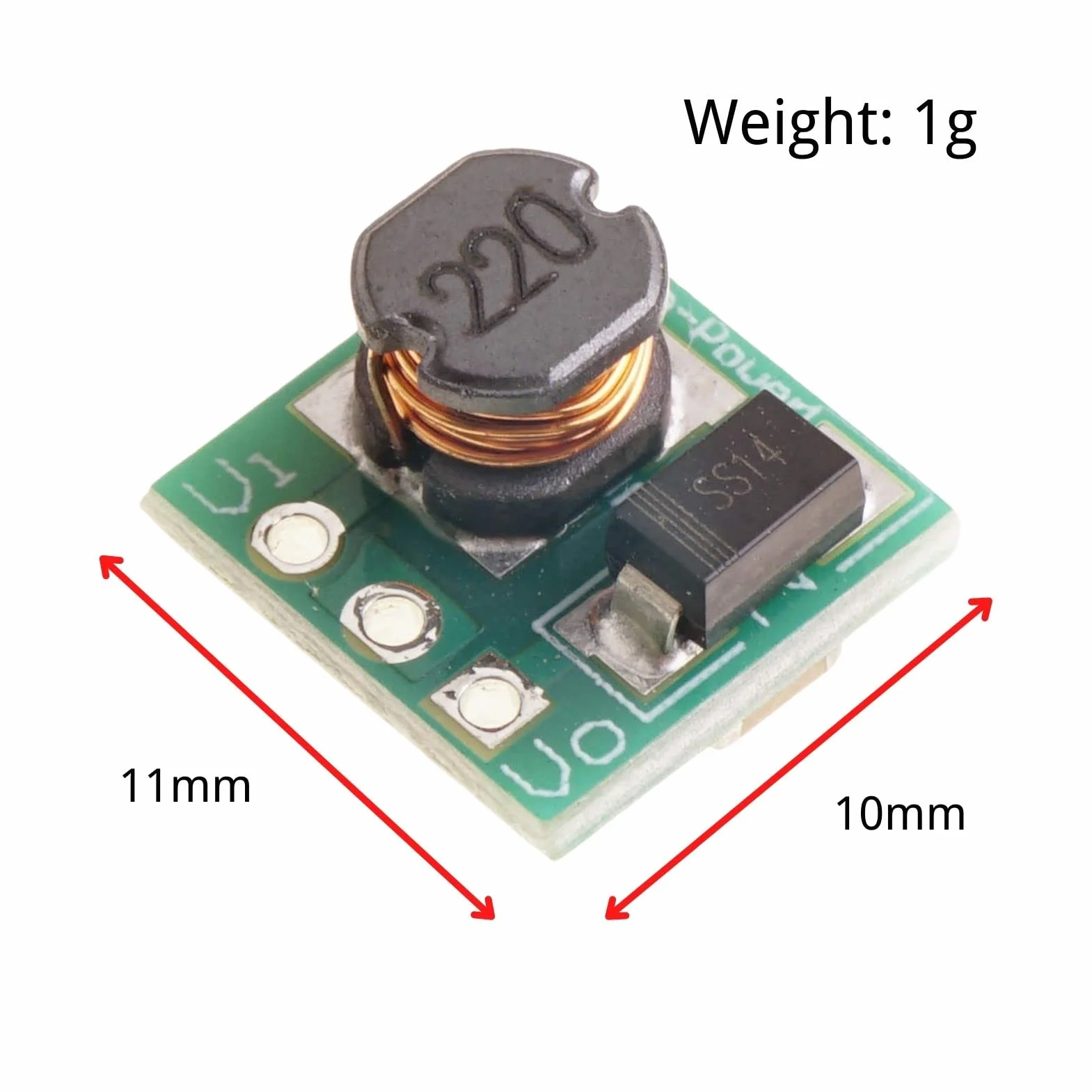 DC Step Up Boost Converter 0,8-3,3 V a 3,3 V Mini Convertitore di Tensione Alimentatore di Rete (10 Pezzi)