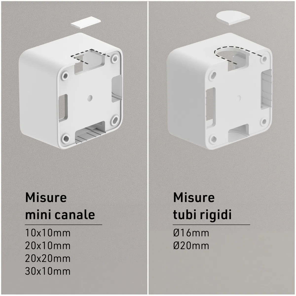 Electraline 60472 Contenitore da superficie FIXA con presa P40 (Schuko+10/16A), Bianco, IP40, compatibile per installazione con tubo rigido e canalina