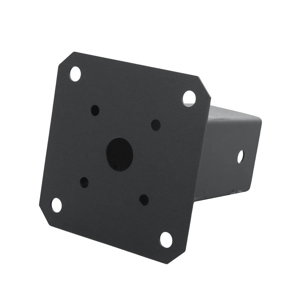 ADGO Supporto per pali 90 x 90 mm, per recinzione, manicotto di avvitamento zincato a caldo, manicotto per pavimento, manicotto in acciaio, grafite