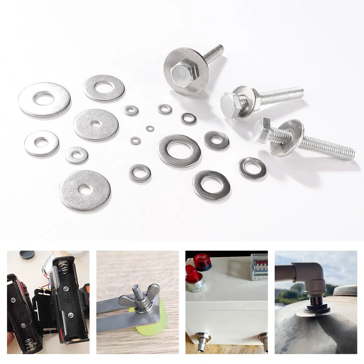 YIXISI 200 Pezzi M2x5x0.5 mm Rondella Piana, Rondelle Piatte in Acciaio Inox 304, Rondella Piatta di Riparazione per Viti e Bulloni