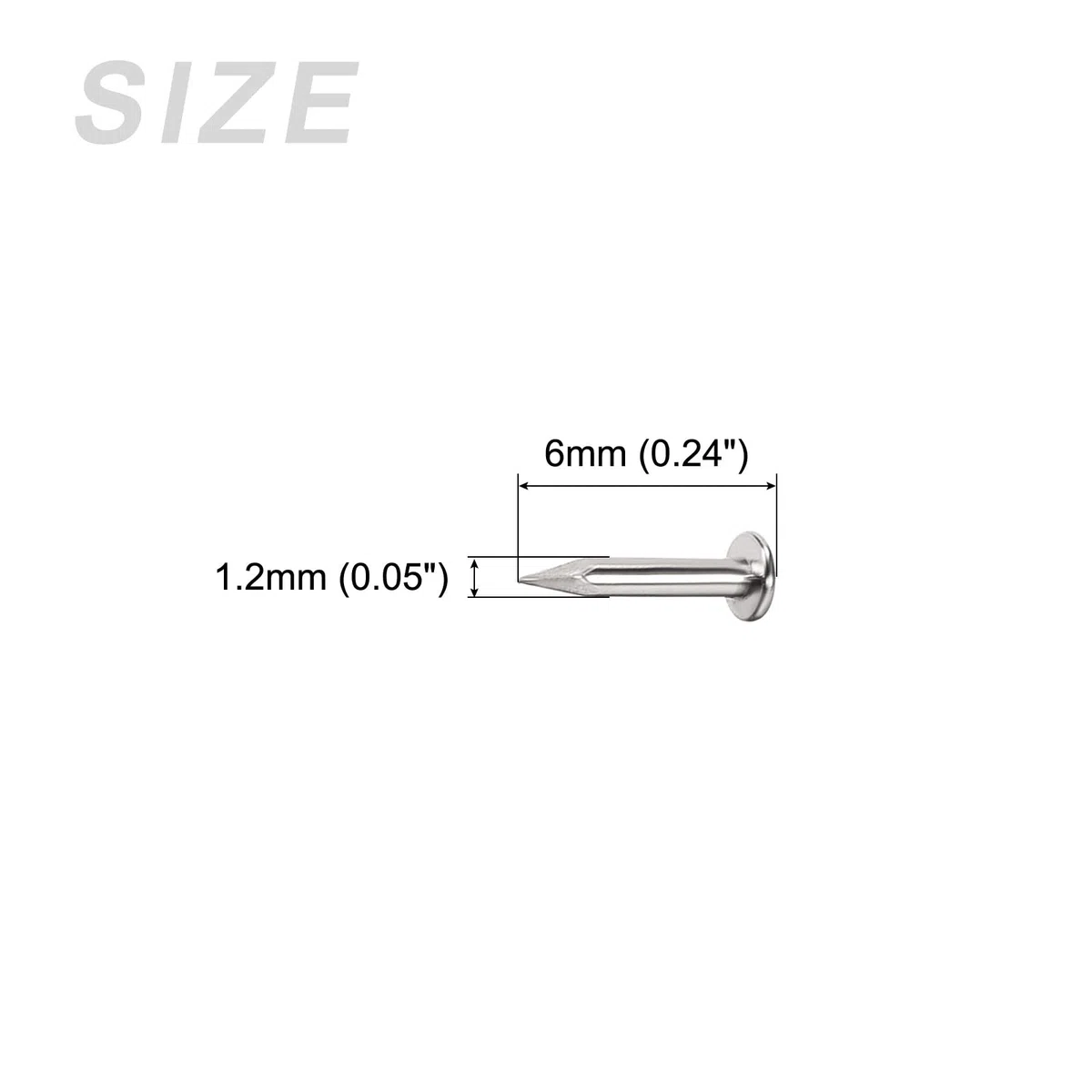 METALLIXITY Piccoli Chiodi (1,2x6mm) 800pz, Carbonio Acciaio Piccoli Ferramenta Chiodi - per Casa Lavorazione Legno, Argento Tono