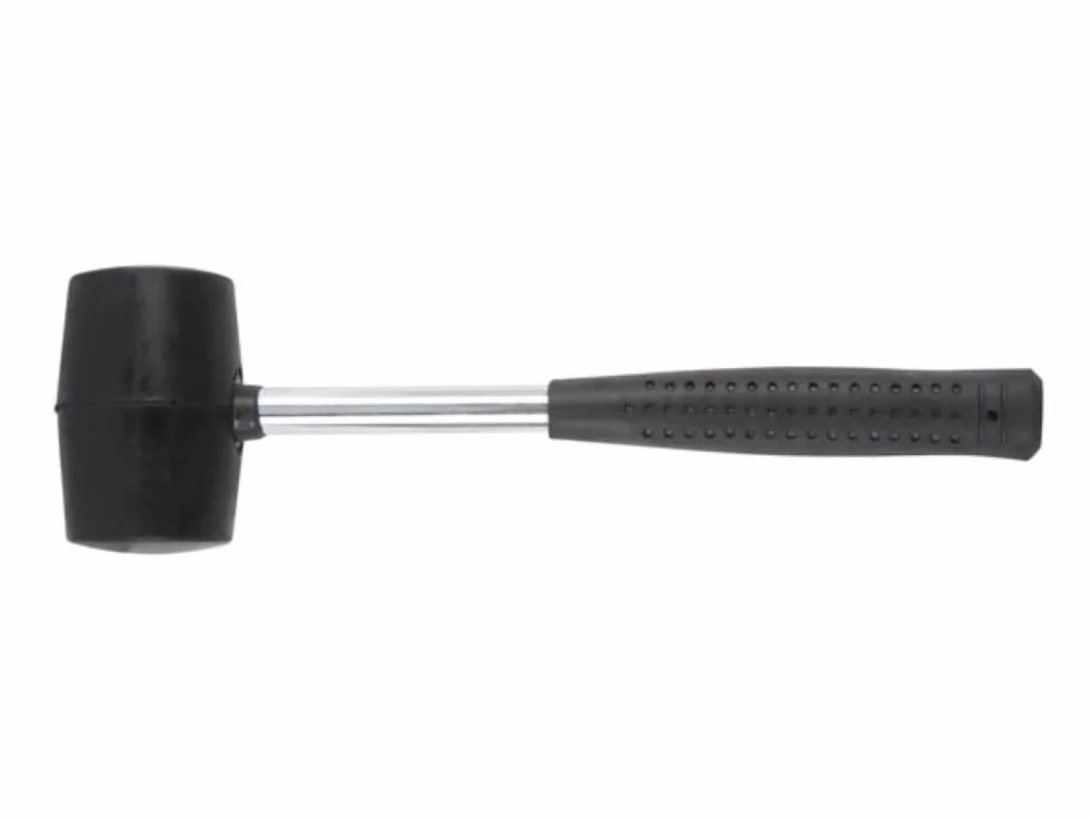 Toolland Mazzuolo in gomma 200 g con manico in metallo e testa morbida, ideale per campeggio, fai-da-te e pavimenti, colpi controllati e presa confortevole